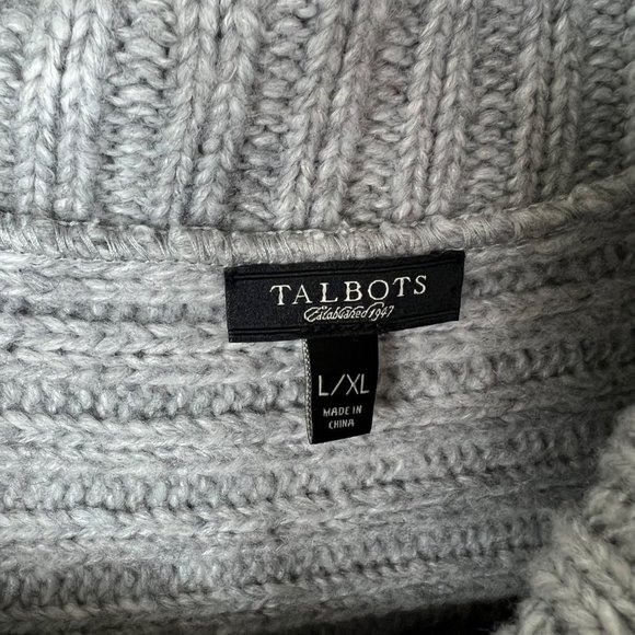 TALBOTS Wool Belnd Grey Cowl Neck Ponch Size L/XL - Picture 3 of 11